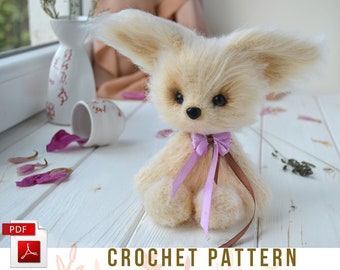 Fennec fox amigurumi crochet pattern - crochet fennec fox plush pattern amigurumi - ENG/RUS pdf