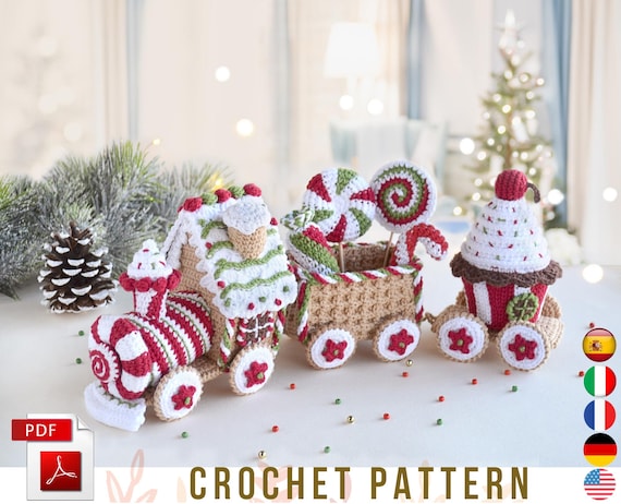 Christmas Amigurumi Pattern Gingerbread Train Engine, Christmas