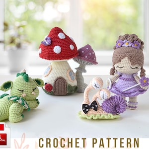 Crochet amigurumi pattern Fairy Tale Fantasy Creatures, Eng, Ger, Fra, Ita, Pdf