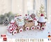 Christmas amigurumi pattern Gingerbread Train Engine - Christmas ornament Gingerbread House Crochet Train amigurumi tutorial - pdf 