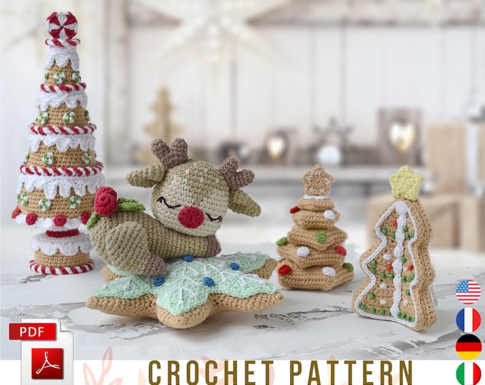 Crochet Christmas Gingerbread Ornaments Amigurumi Pattern, PDF, Eng/fra ...