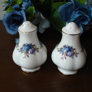 Royal Albert moonlight rose salt and pepper shakers in beautiful condition