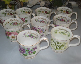 Taza / taza de la flor del mes de Royal Albert en hermosas condiciones