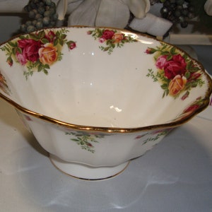Royal Albert Old Country Roses high bowl on foot in beautiful condition, including the rims