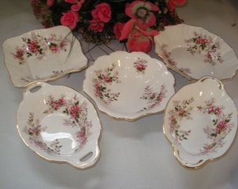 Royal Albert Lavender Rose 5 different bowls in beautiful intact condition
