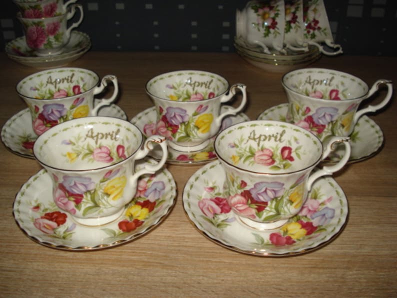 Royal Albert Flower of the Month Tea Cup and Saucer Different Months
