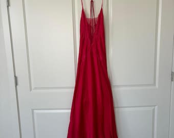 Vintage victoria secret red maxi slip dress