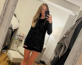Apt 9 sequin black mini