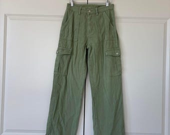Green cargo denim pants size