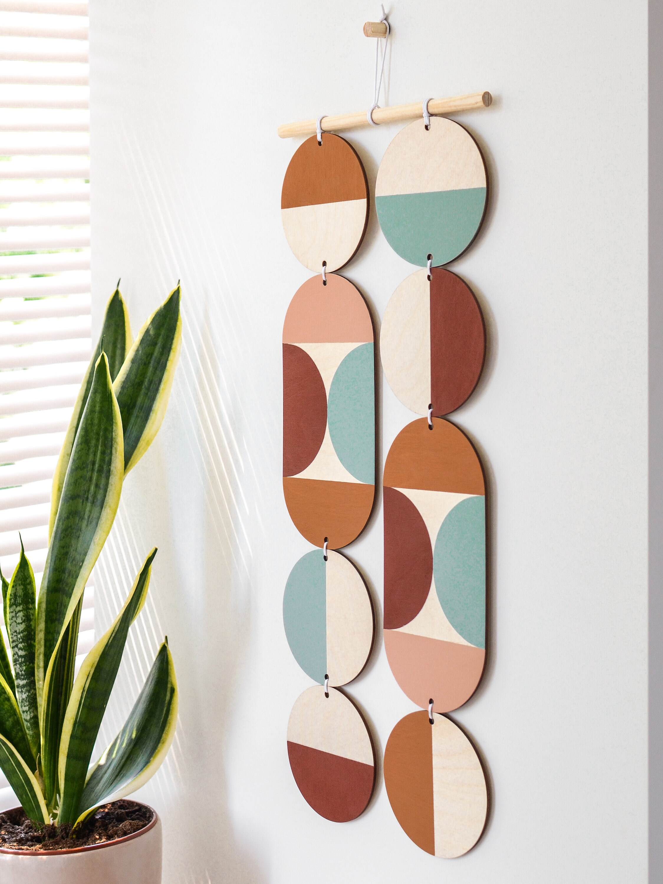 Geometric Wall Hanging Plywood Decor Mid Century Wall Etsy