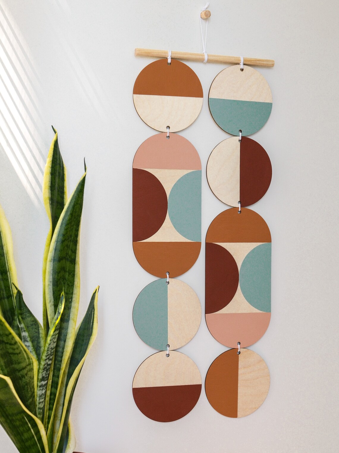 Geometric Wall Hanging Plywood Decor Mid Century Wall Etsy