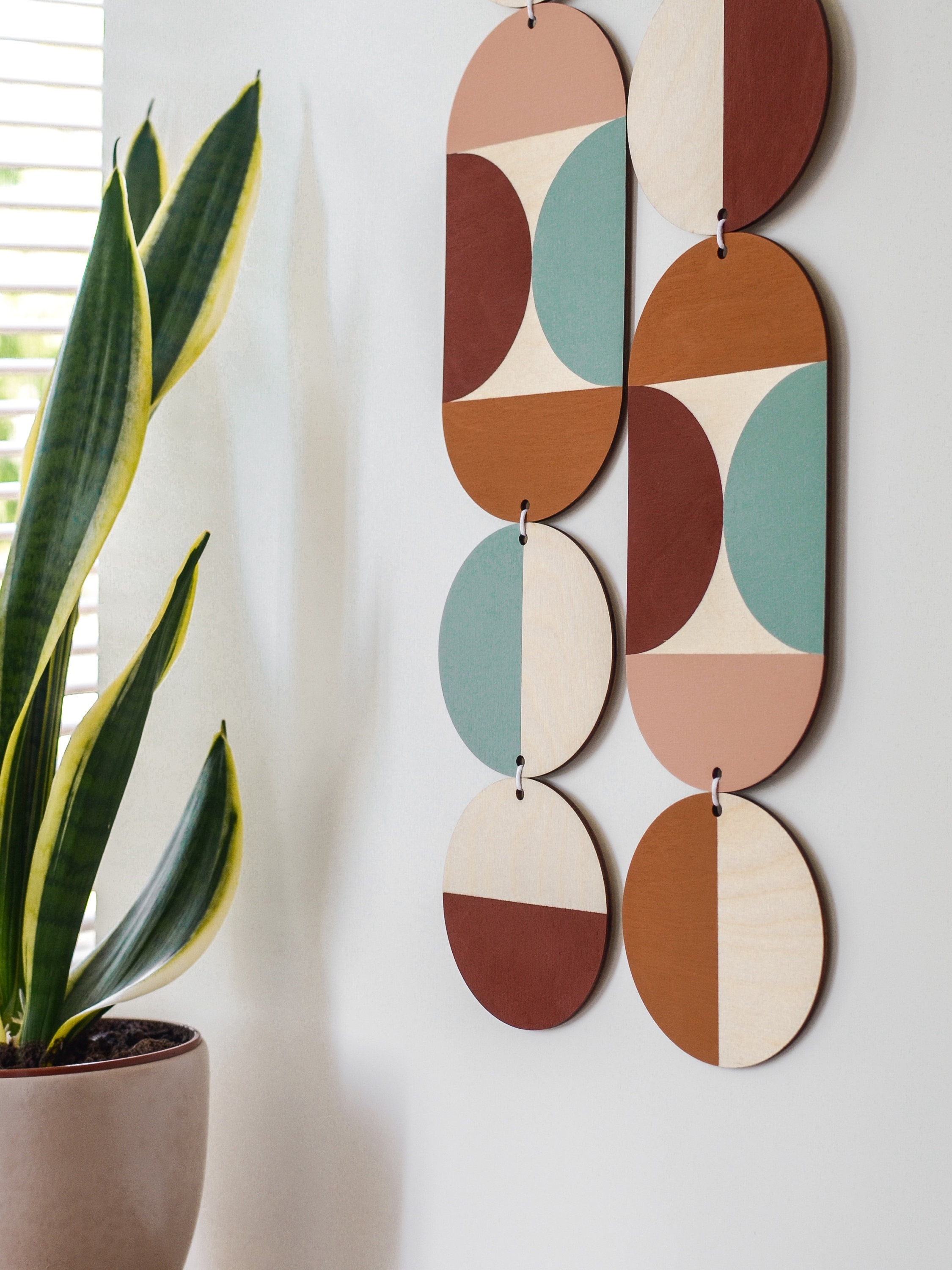 Geometric Wall Hanging Plywood Decor Mid Century Wall Etsy