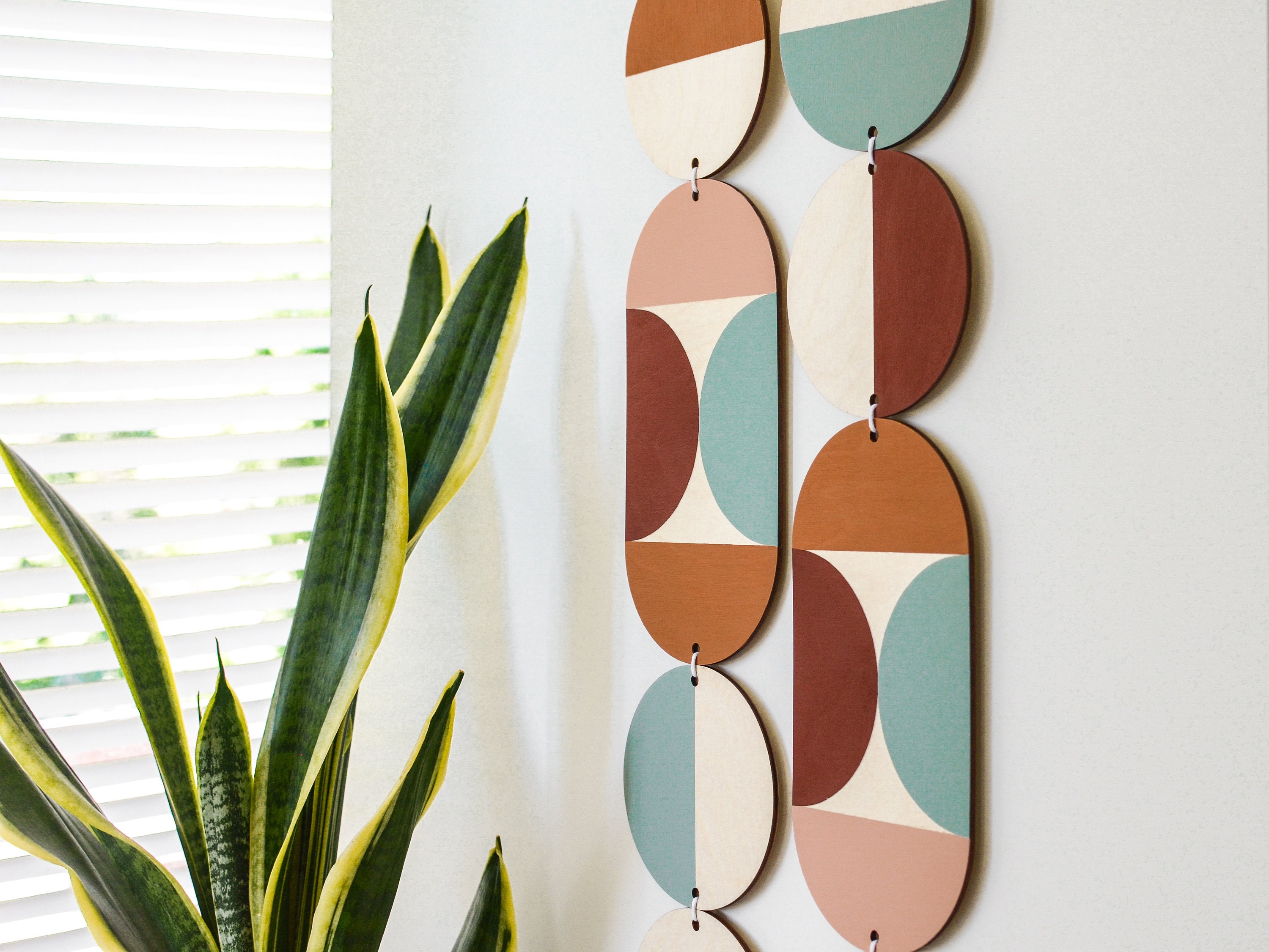 Geometric Wall Hanging Plywood Decor Mid Century Wall Etsy