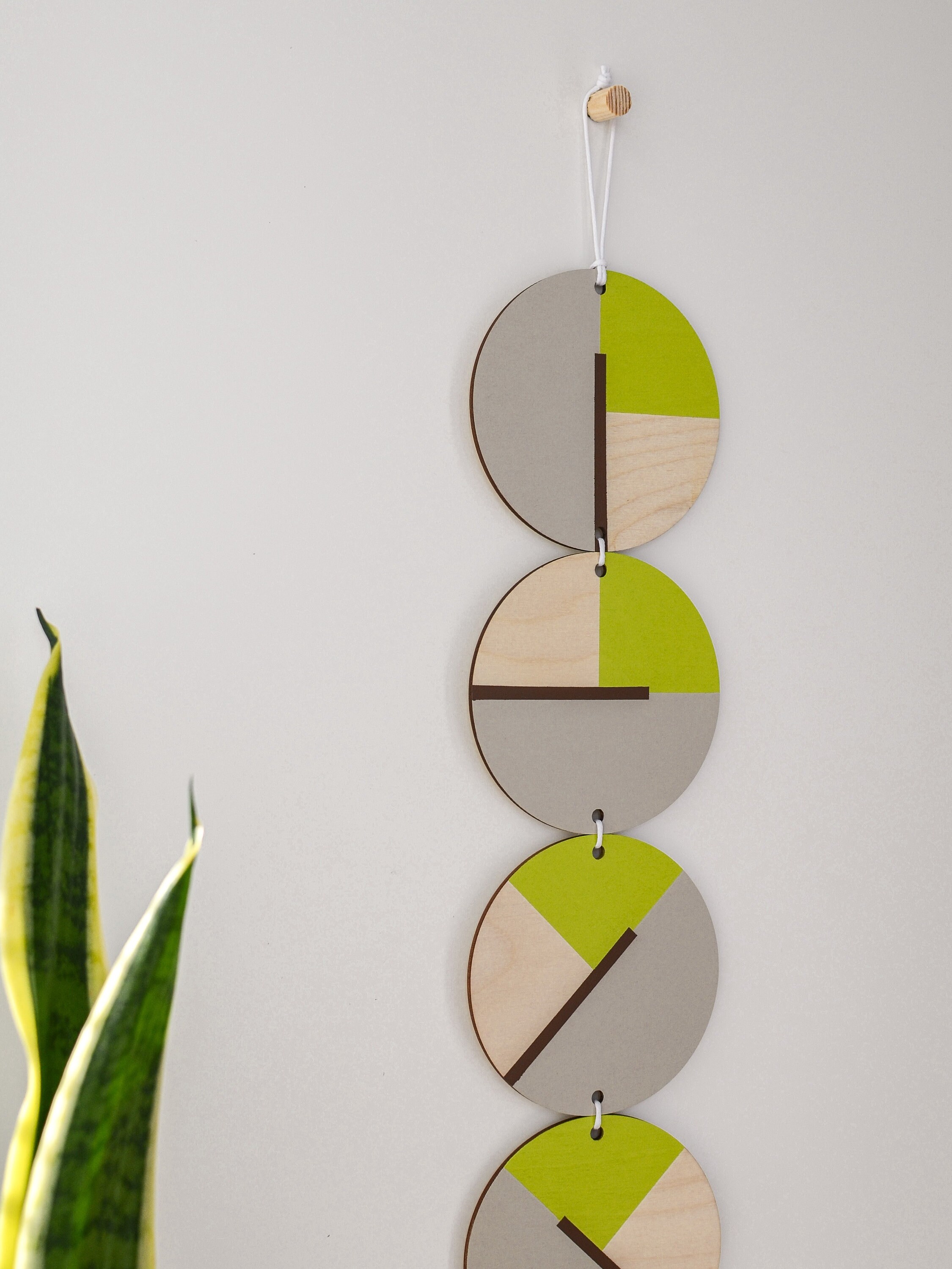 Lime Green Wall Hanging Modern Home Decor Mid Century Wall Etsy