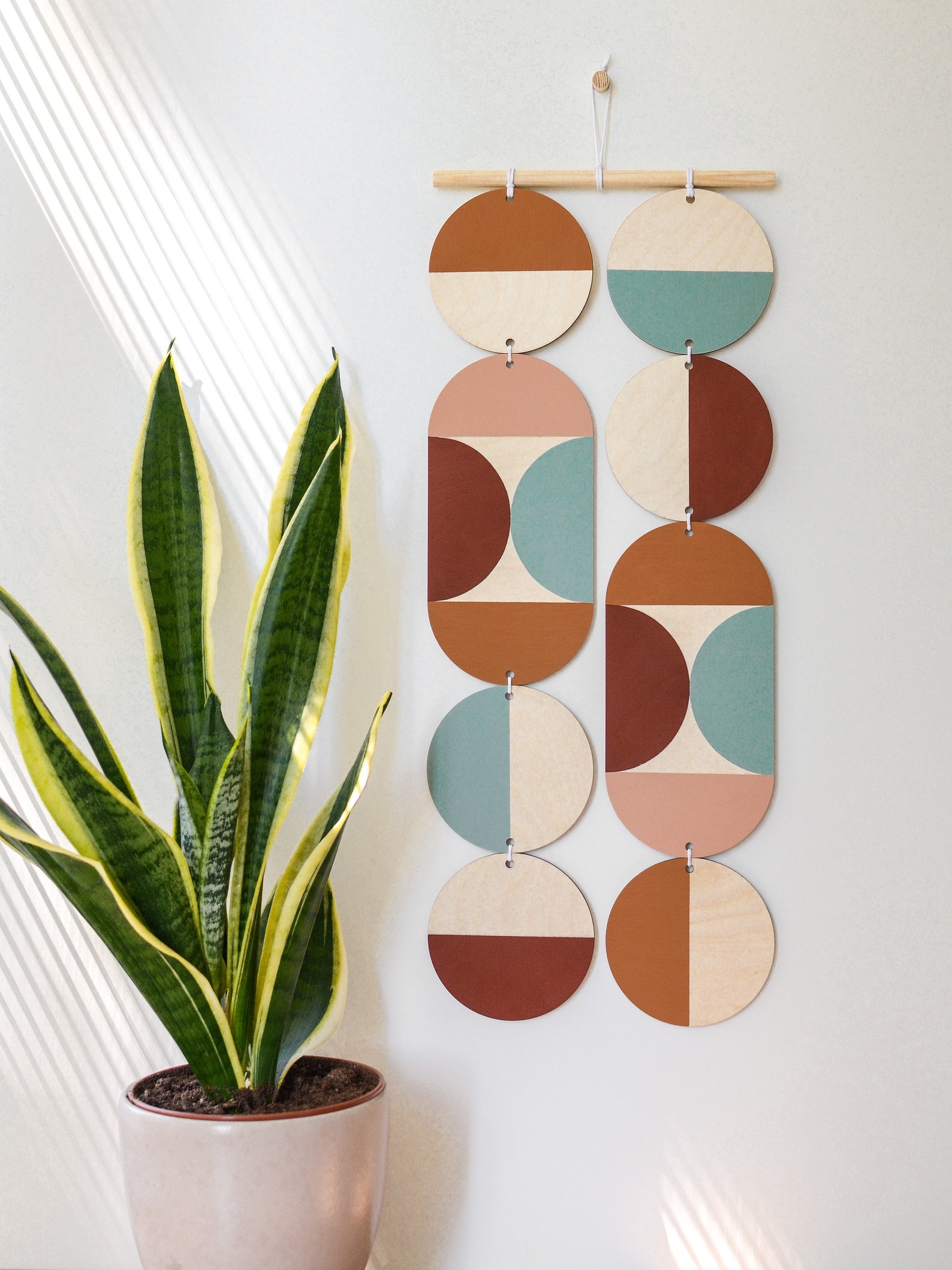 Geometric Wall Hanging Plywood Decor Mid Century Wall Etsy