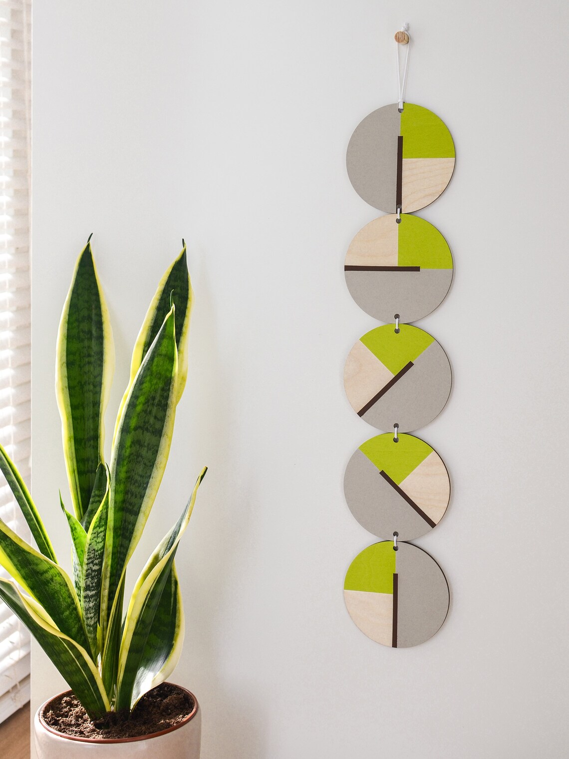 Lime Green Wall Hanging Modern Home Decor Mid Century Wall Etsy