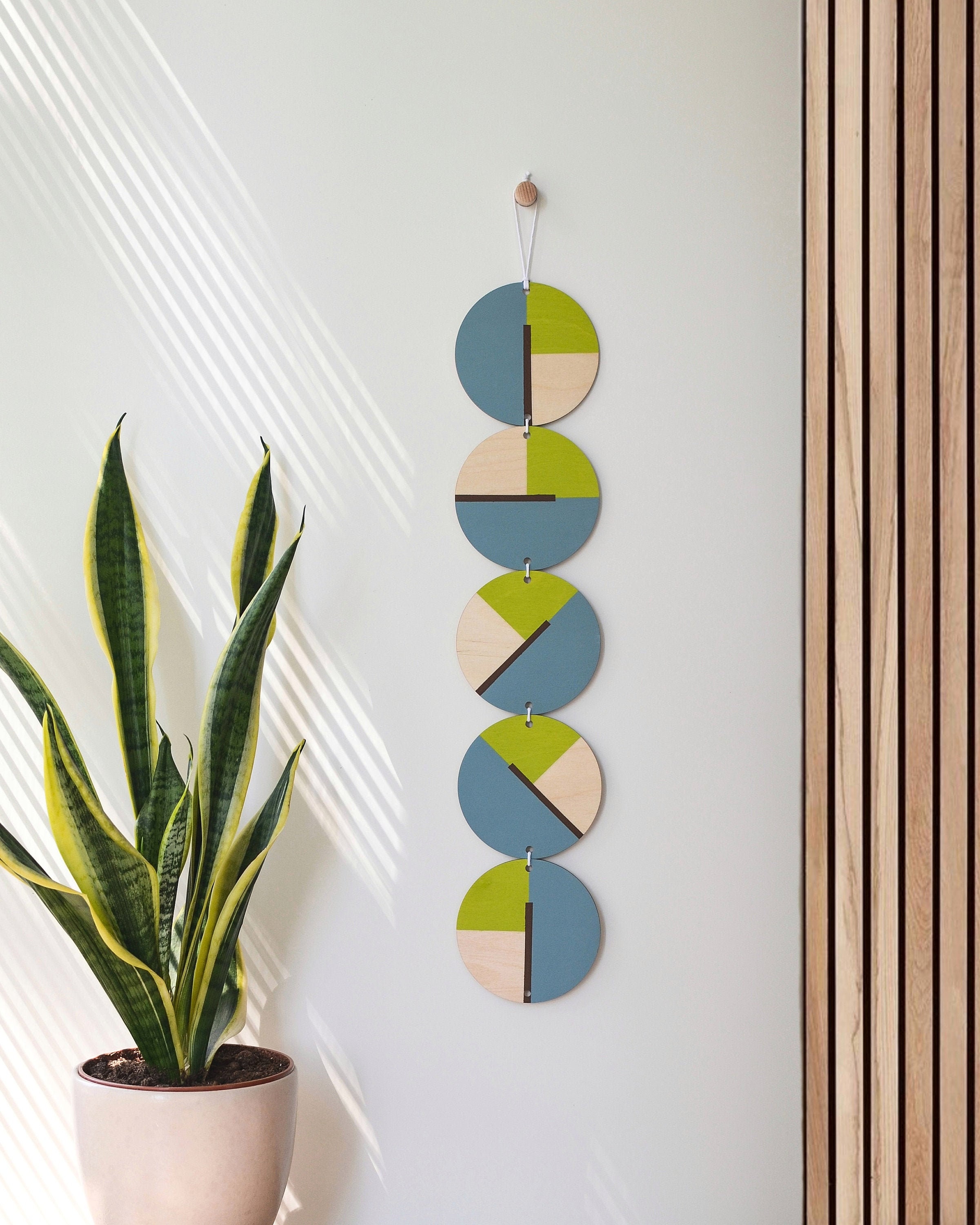 Geometric Wall Hanging Modern Wall Hanging Blue Green Etsy