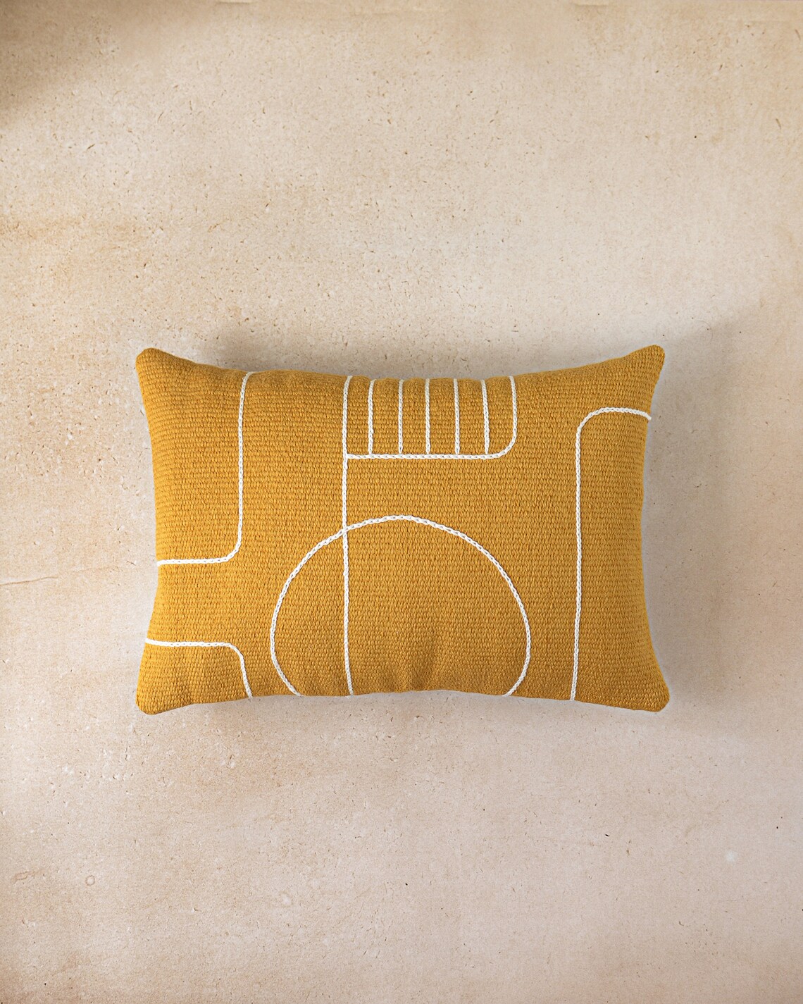 Woven mustard pillow case Decorative lumbar pillow cover Etsy