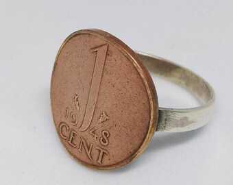 Coin Ring With the 5 Cent Coin of Netherlands - Etsy