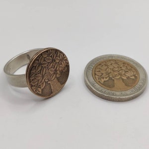 Handgemachter kolumbianischer Baum von Guacarí Silberring, Sterling Silber Ring