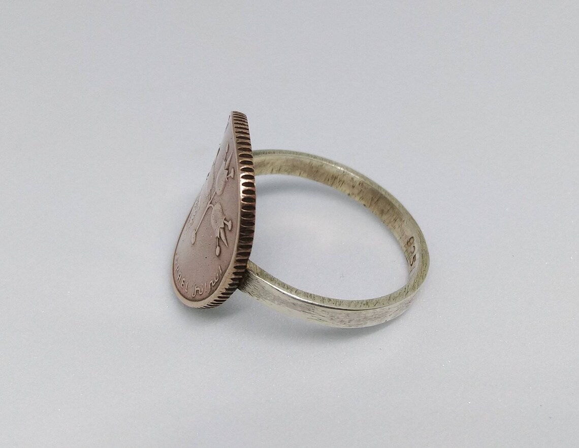 Handmade Vintage Coin Ring Israeli Coin Sterling Silver Ring Etsy