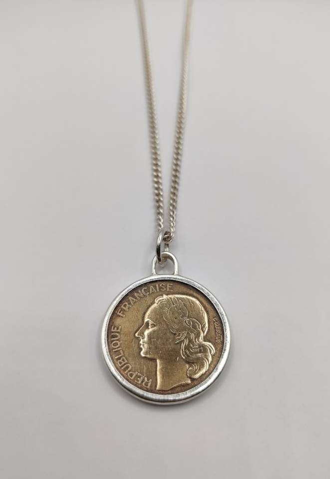 Republique francaise gold coin necklace - Etsy 日本