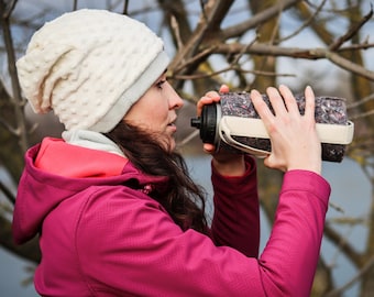 Thermoisolierende umweltfreundliche Flaschentasche, 100% recyceltes Textil und Kunststoff, ethische Produktion, Öko-Filz, soziale Unterstützung