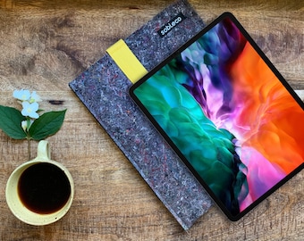 iPad Pro 12,9″ umweltfreundliche Tasche aus recyceltem textil+plastik, einzigartig, minimalistisch, Apple Hülle, ethisch plus sozial nachhaltig