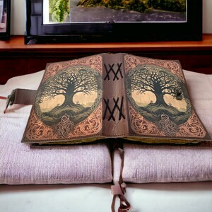 Vintage Tree of Life Leather Journal Notebook Deckledge Pages 5 X 7 ...