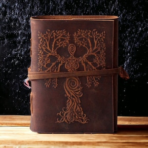 Tree of Life Mother Earth Embossed Leather Journal: , Handmade Book of Shadows (5x7 inches)