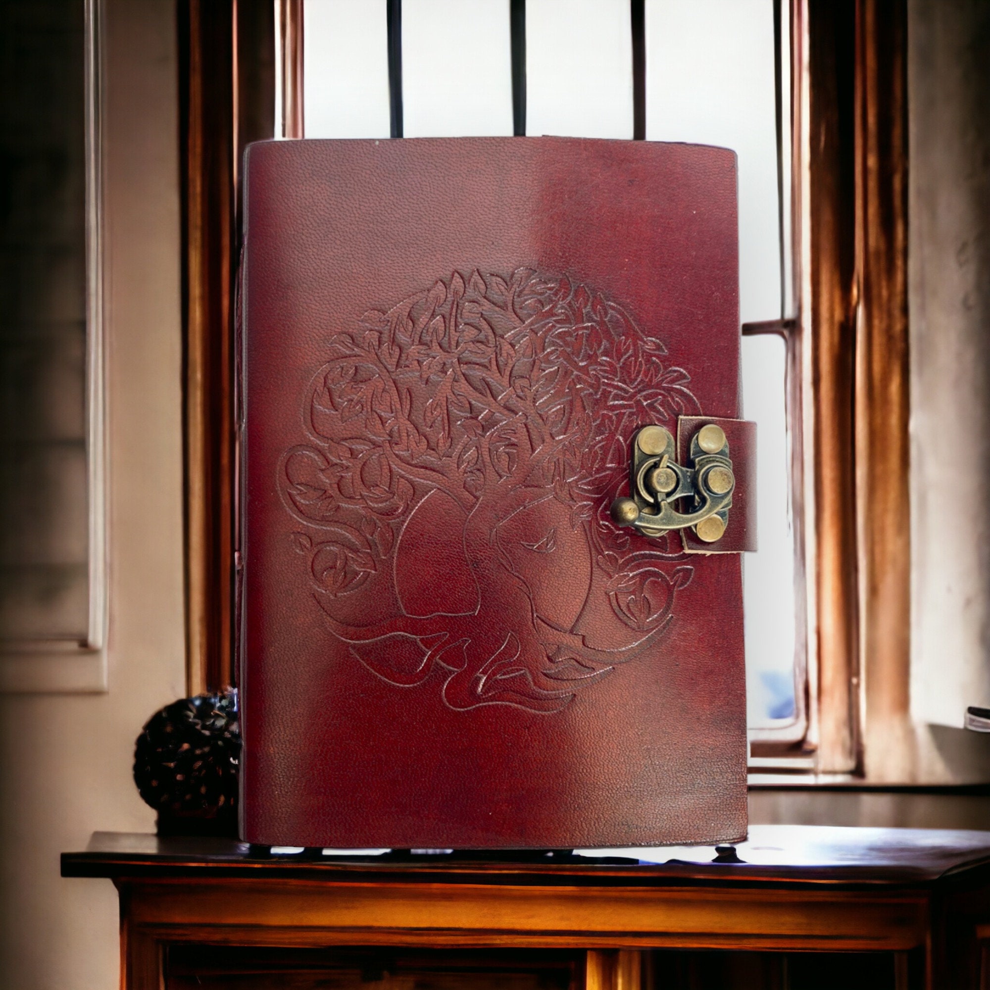 Antique Tree of Life Leather Journal Notebook White Pages 5 X 7 Inches ...