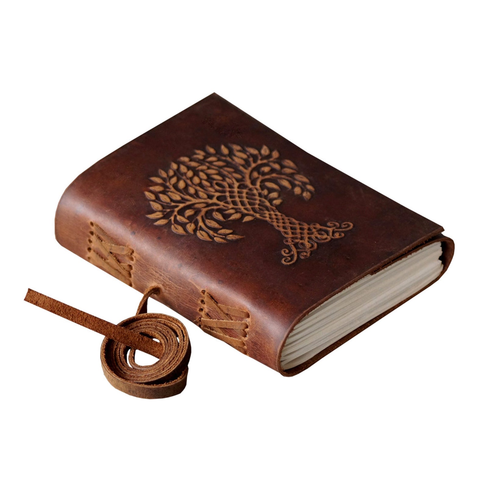 Tree of Life Embossed Leather Journal and Personal organizer Etsy