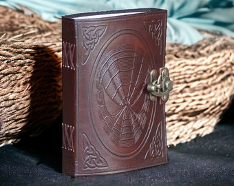 Spider Embossed Leather Journal and Personal Diary 5 x 7 Inches (Brown)