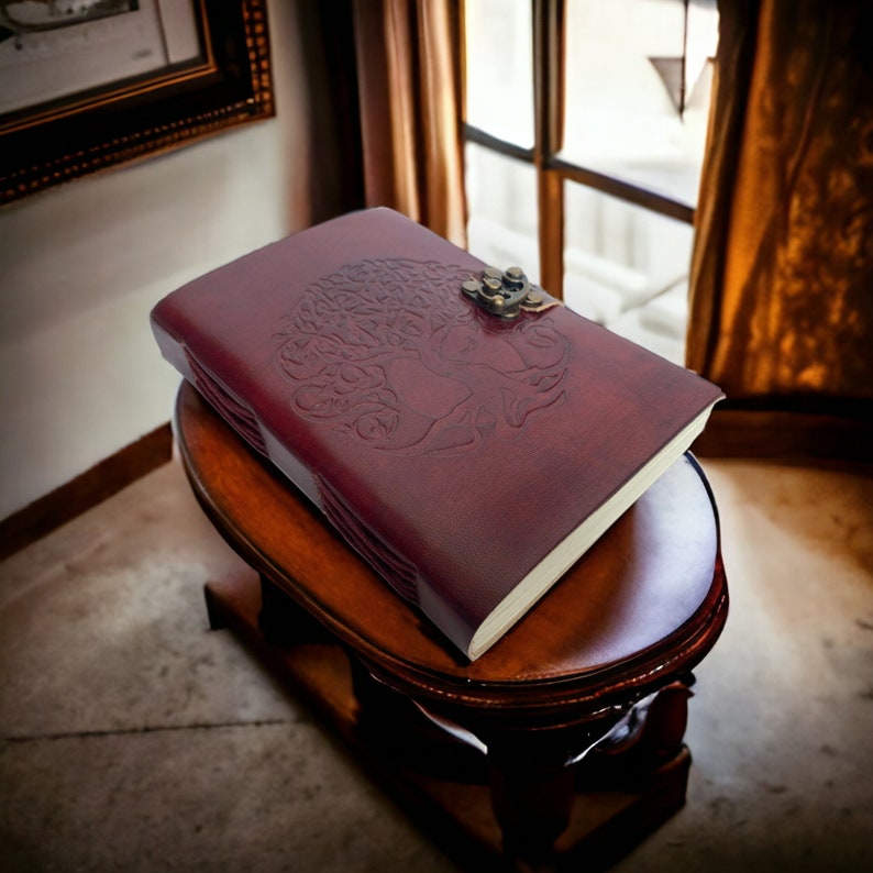 Antique Tree of Life Leather Journal Notebook White Pages 5 X 7 Inches ...