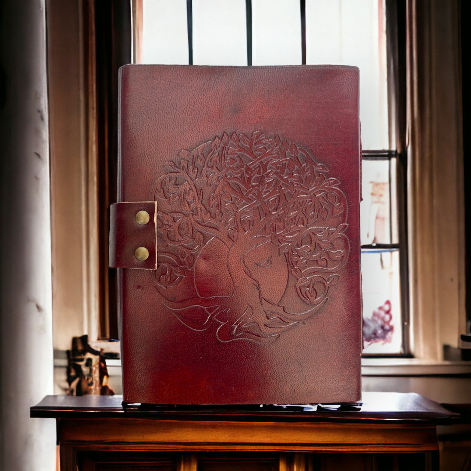 Antique Tree of Life Leather Journal Notebook White Pages 5 X 7 Inches ...