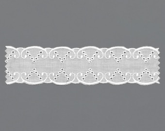100% Cotton Eyelet Lace Trim - Broderie Anglaise Gallon, 11.5m