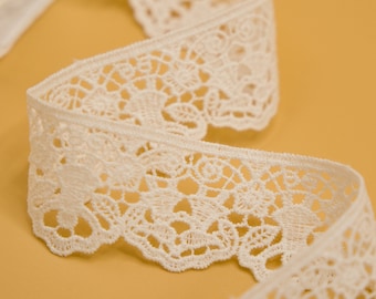 Cotton Guipure Edging Trim, 4.6 m