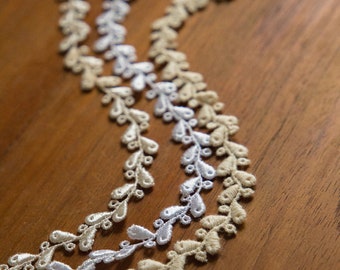 Guipure Lace Trim, Rayon/Cotton embroidered, 6.9m