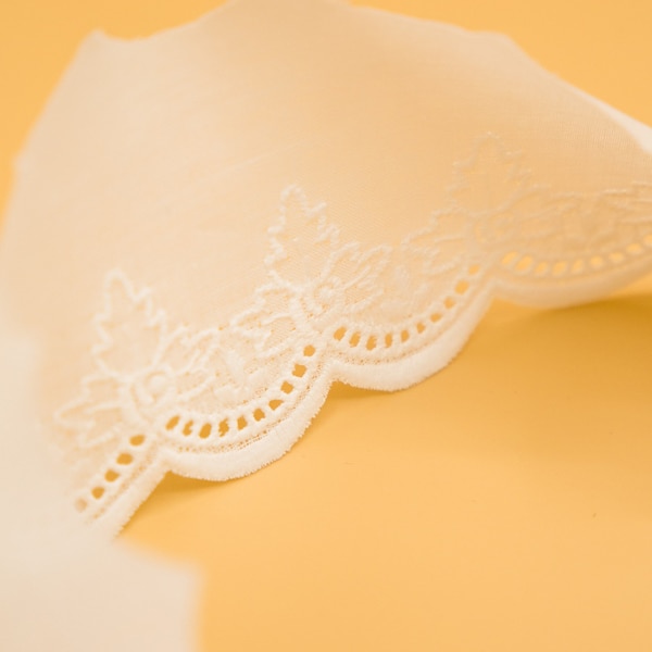 Dentelle broderie anglaise en coton de 6,9 m