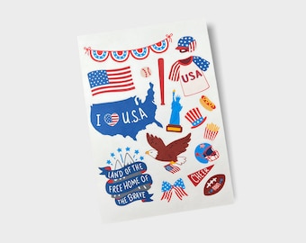 Patriotic United States of America Sticker Sheet