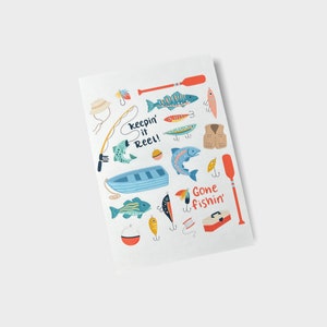 Feuille d’autocollants de pêche