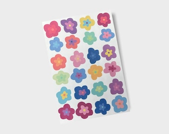 Colorful Flowers Sticker Sheet