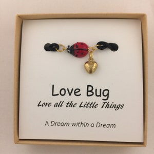 Ladybug Bracelet, Nature Jewelry, Bug Jewelry, Glass Ladybug Bracelet, Charm Bracelet, Ladybird Jewelry, Dainty Jewelry, Gold, Red