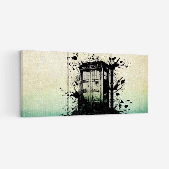 Tardis Doctor Who 3 Piece 3 Panel Canvas Set Dr Who Wall Etsy