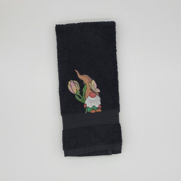 Gnome Embroidered Bathroom Hand Towel | Tulip