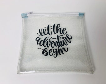 Clear Sparkle Vinyl Zipper Pouch