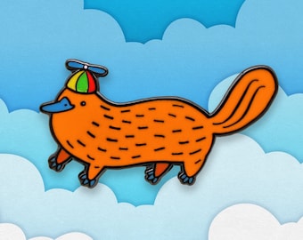 Cartoon Platypus Hard Enamel Pin Badge - Cute Animal Designer Art Funny Lapel Pins Gifts Alternative Accessories Mental health positivity