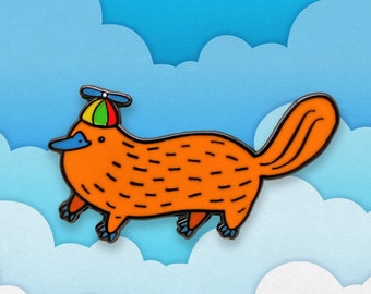 Cartoon Platypus Hard Emaille Pin Abzeichen - Süßes Tier Designer Kunst Lustige Anstecknadeln Geschenke Alternative Accessoires Psychische Gesundheit Positivität