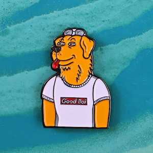 Mr Peanutbutter Good Boi Emaille Pin Abzeichen - Bojacke Horseman - Mr Peanut Butter - Golden Retriever - Good Boy - Berühmt in den 90er Jahren - Lustiger Pin