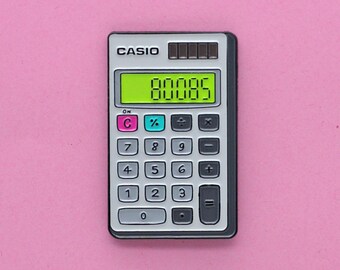 Casio Boobs Calculator Glow in the Dark Enamel Pin - 80085 - Nostalgic Pin - Boobs Lapel Pin - Retro 90s Badge - Funny Pin - Rude Pin